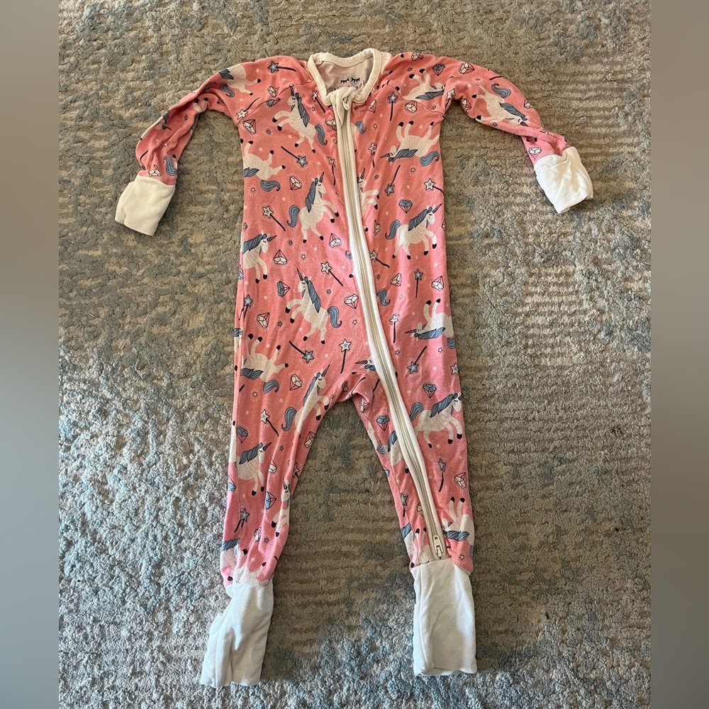 Little Sleepies 3-6 Month Pink Unicorn PJS